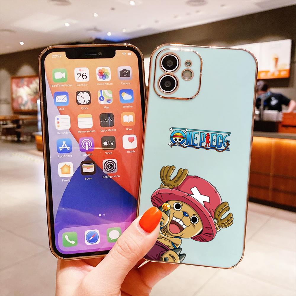 Colorful Printing Patterns Square Edge Pattern Casing Plated Phone Shell Luxury Plating Soft Phone Case for iPhone Motorola Moto OnePlus Samsung