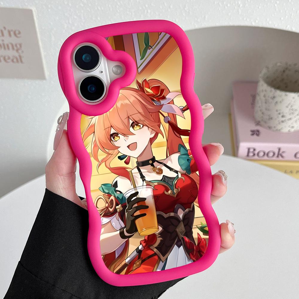 HSR Guinaifen Wavy Edge TPU Mobile Phone Case for iPhone 17 16 15 14 13 12 11 Air Pro Max Plus Colorful Cover