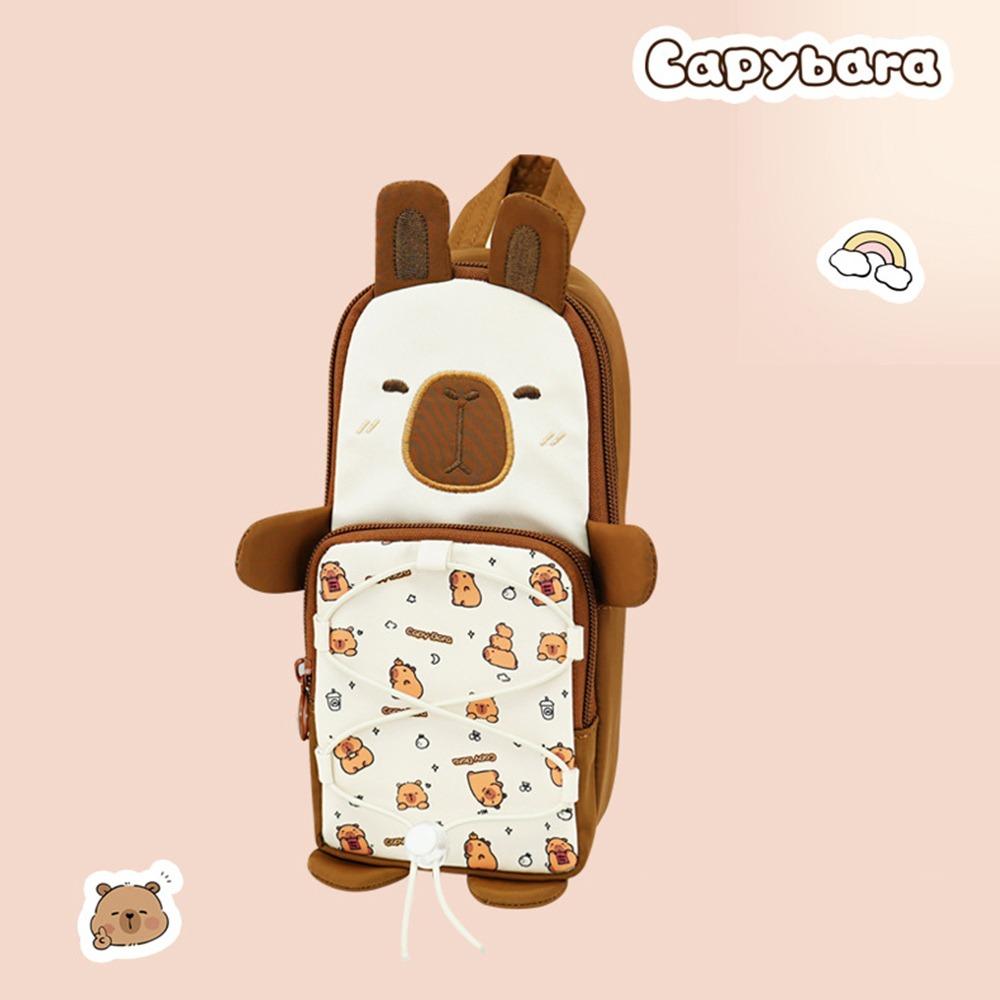 

Capybara Pencil Case Large Capacity Stationery Bag Cartoon Pen Box School Office колір темно кави