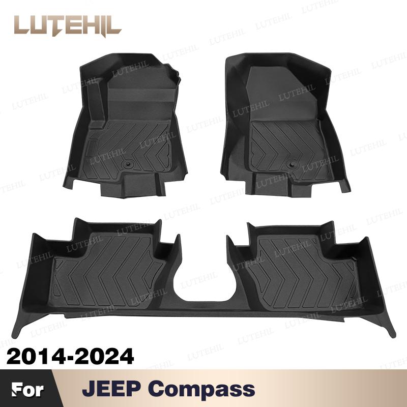 For JEEP Compass 2014-2024 2023 2019 2018 2017 2016 2015 All-Weather TPE Floor Mat Custom Carpet Cover Auto Interior Accessories