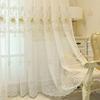 Embroidery Window Sheer Curtain, Embroidery Tulle Curtain, Three-dimensional Embroidery European Window Curtain Tulle Curtain