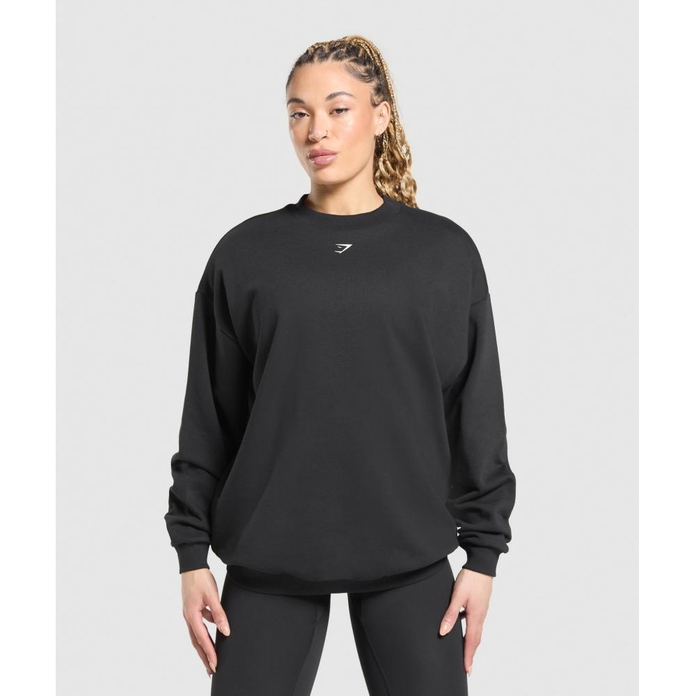 Gymshark Heavy Duty Graphic Oversized Pullover Black B3c3t Bb2j