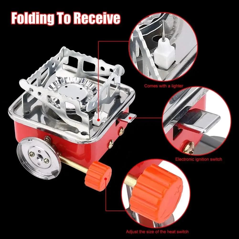 Portable Burner Camping Foldable Outdoor Gas Tank Stove for Backpacking Camping Hiking Picnic Camping Burner BBQ Grill