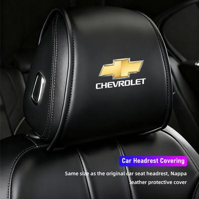 2Pcs Quality Leather Car Seat Headrest Covering Accessories For Corvette Montana TrailBlazer Silverado Traverse Camaro