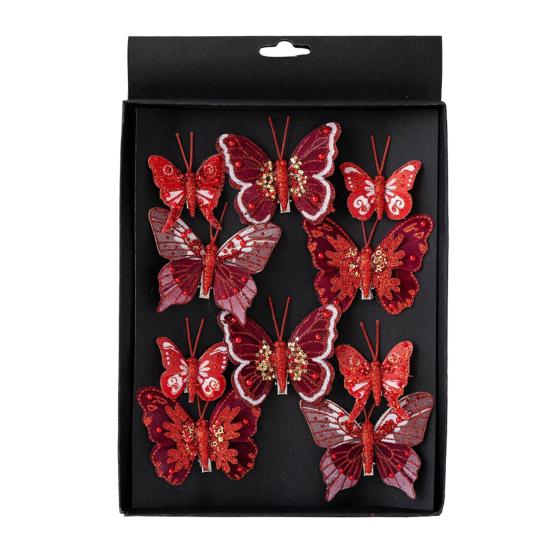 DIY Craft Butterfly Ornaments 1 Set Glitter Christmas Ornament, Double Layer Sequins Glittery Tree Decorations Hanging Decor for Tree, Festive Holiday