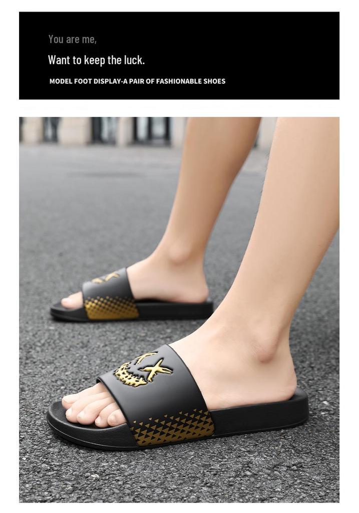 2026 Trendy Couple Style Beach Slippers with One Strap - European and American Large Size