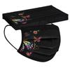 10pcs Colorful Butterfly Print Disposable Face Mask Black Non-woven Fabric Anti Dust Mask Three-layer Breathable