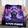 1PC Custom Name Neon Cyberpunk DJ Vibes flannel blanket versatile,all-season throw suitable for the living room,bedroom,camping,travel,and gift