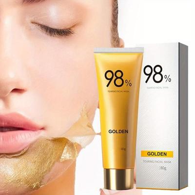 Χρυσή Μάσκα Peeling για Απολέπιση, Βαθύ Καθαρισμό, Αφαίρεση Μαύρων Στίγματα και Ακμής, και Λείανση της Επιδερμίδας για Άνδρες και Γυναίκες. Μάσκα Προσώπου με Εφαρμογή με Μαντηλάκι