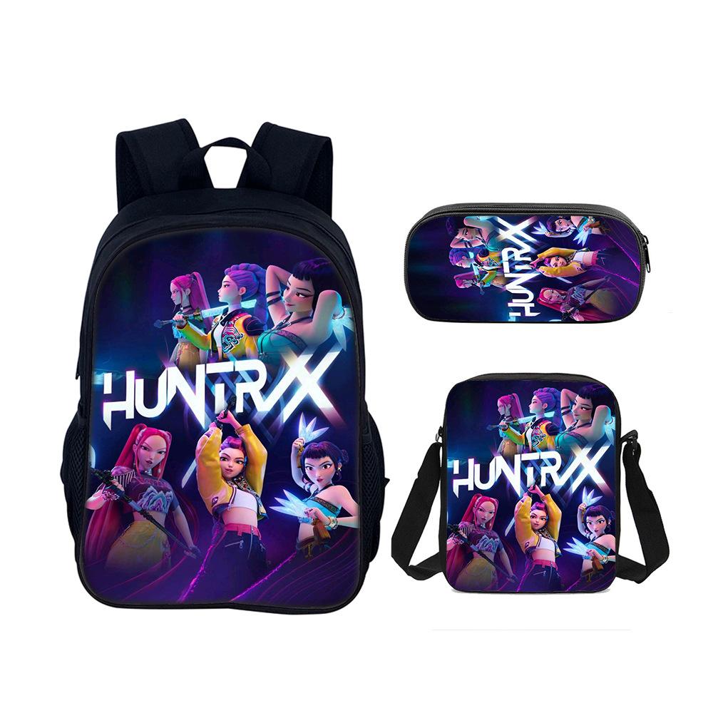 Kpop Demon Hunters Student School Bag Satchel Pencil Case Three-Piece Set Demon Hunters Backpack Set