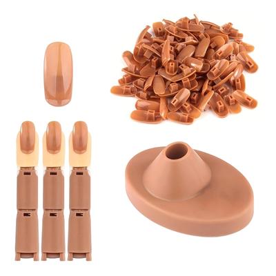 Plastic Nail Practice Finger Model With Detachable Tips For Beginners Stable Base Design For Home Salon Training And Nail Art Skill Development