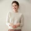 Women's Cashmere Knit Long Sleeve Pullover - Versatile Round Neck, Thick, Solid Color, Perfect Base Layer for Autumn/Winter
