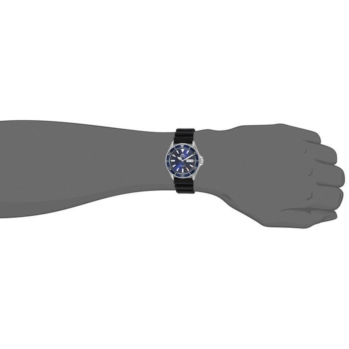 Orient Men's Kamasu Stainless Steel Japanese Automatic Diving Watch, Blue - Rubber Strap.