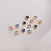 14K Gold-filled Peach Heart Zircon Pendant Charm for DIY Jewelry