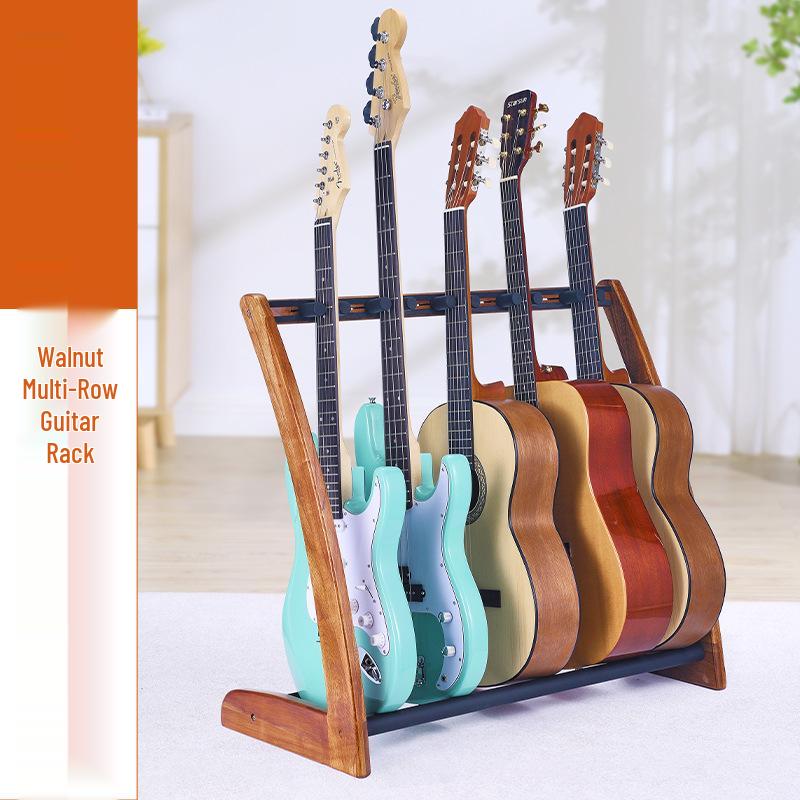 Solid Wood Multi-Guitar Display Stand with 5-Head and 3-Head Options