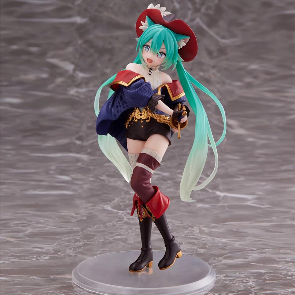 Anime Hatsune Miku Figure Fairy Tale Wonderland Hatsune Miku Puss in Boots Kawaii Action Figures Adult Collection Model Toy Gift