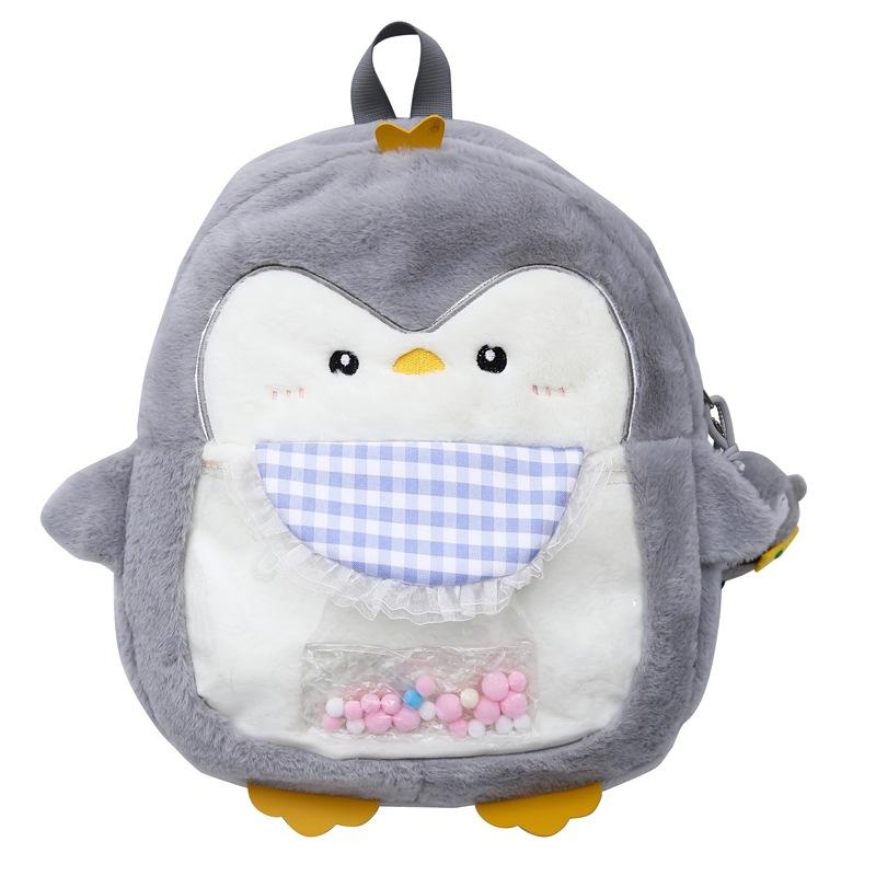 Kids Plush Penguin Backpack With Bring A Little Penguin Pendant Children For