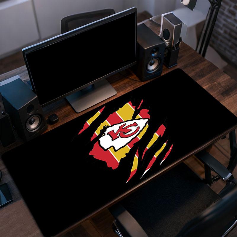 KC Chiefs Mouse Pad, Large Gaming Desk Mat, Non-slip XXL Mousepad for Laptop & Tablet, Mini PC Playmat with Stitched Edges