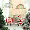 Santa Claus Climbing Rope Tree Ornaments - Christmas Wall Hanging Decorations