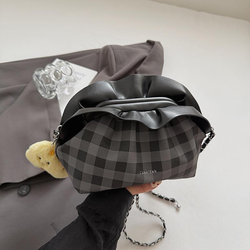 

Cloud women s bag women s summer new high-value pleated chain underarm bag foreign-style niche clip single shoulder messenger bag чёрный