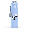 1PC Minimal Panda Doodle Sketch Pattern 750ml Color Plastic Sports Water Bottle Leakproof Flip Straw Lid Suitable for Sports Office Home Use
