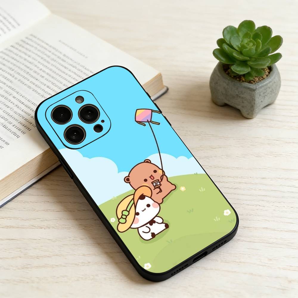 Cute B-BuBu D-DuDu Phone Case For iPhone 17, 16,15,14,13,12,11 Plus,Pro Max, Others Soft Black Cover
