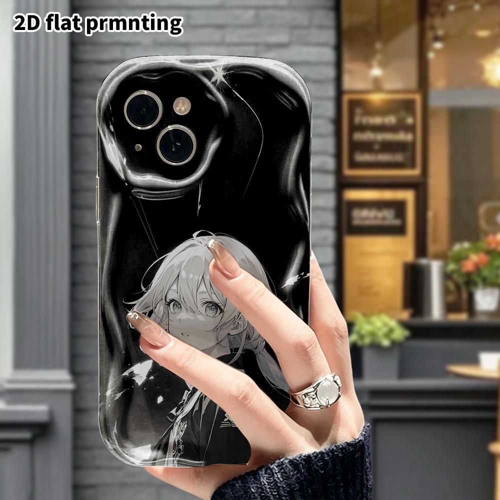 Mobildeksel: 2D flat, passer til iPhone 18 17 16 15 14 13 12 Pro, animejente, perfekt jule- og Halloween-gave