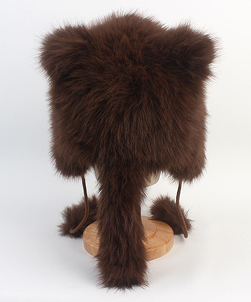 Yunibeosyeolkemiseuteuli Fox Brown Poly Fur Balaclava Fox Hat