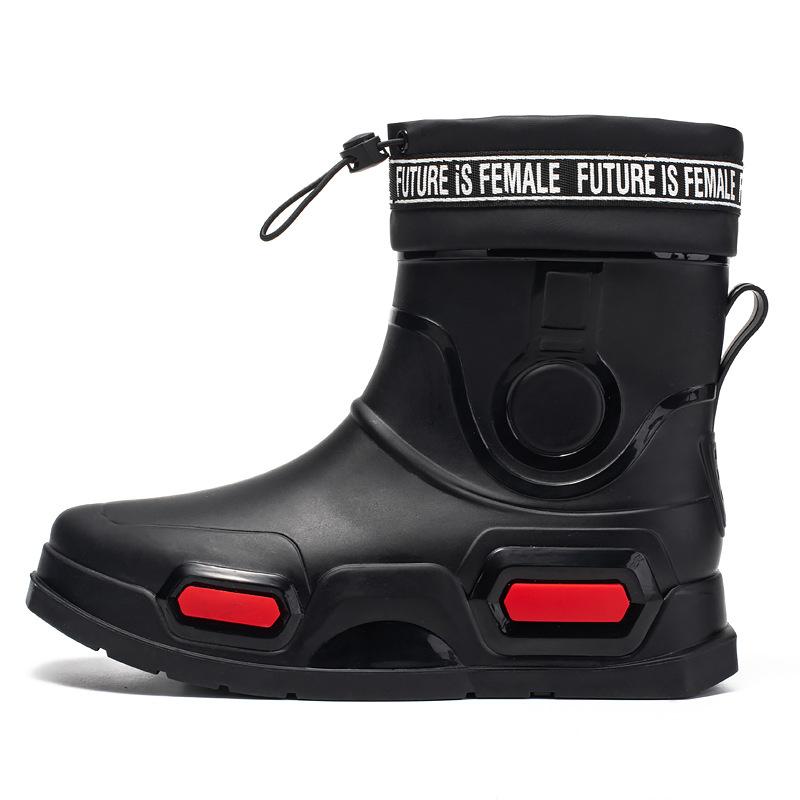Fashion short rain shoes men's adult new rain boots wear thick-soled wear-resistant rubber shoes kitchen non-slip low-top waterproof shoes