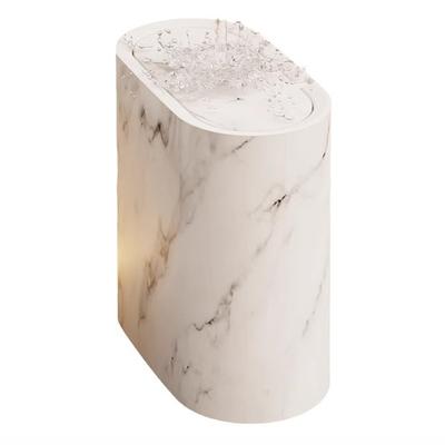 2025 New Bathroom Trash Can with Lid, Plastic Marble Wooden Trash Can, Bathroom Small Trash Can with Lid, Narrow Trash Can