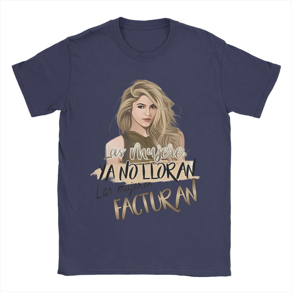 Herren Shakira Las Mujeres Ya No Lloran T-Shirt 100% Baumwolle Tops Vintage Kurzarm Rundhals T-Shirts Bedruckte T-Shirts