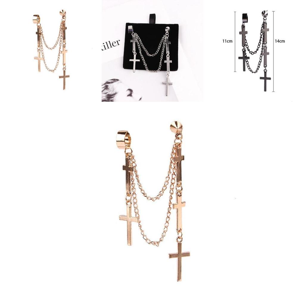 Punk Cross Drop Earrings With Alloy Metal For Womens Fashion Accessories