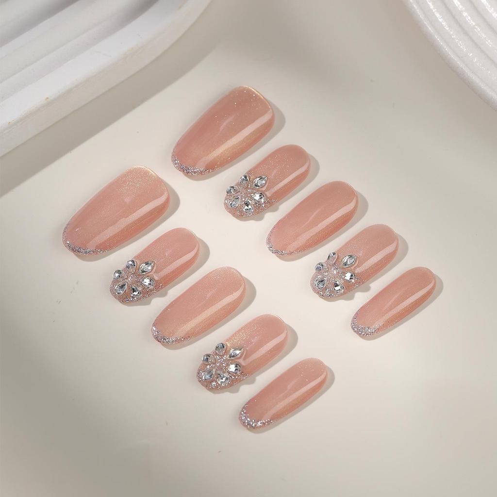 Zhuoshimei Handmade Luxury Cat Eye Nail Patches - Light, Elegant, and Removable