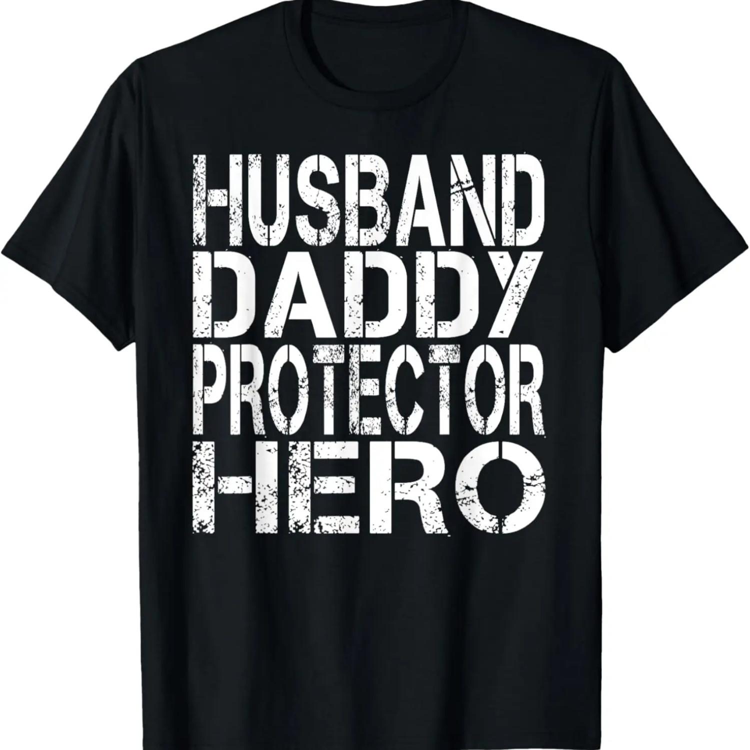 

Мужская футболка Муж Папа Защитник Герой - Смешной подарок для папы XXXXXL чёрный