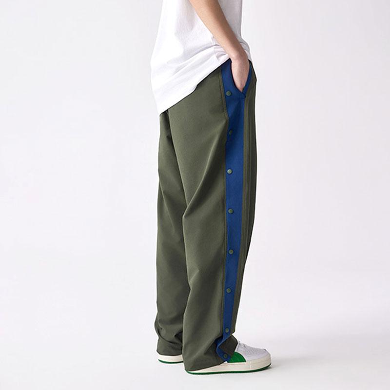 Puma 2022 Autumn T7 Series T7 Woven Pants Retro Sports Color Block Button Design Straight Casual Pants Unisex pants Army-Green 628204-76
