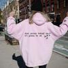 Plain Letter Print Women's Hoodie with Kangaroo Pocket and Drawstring
