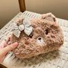 Plush Plush Pencil Case Bear Pencil Pouch Multi-Purpose Fluffy Animal Pen Bag  School Supplies
