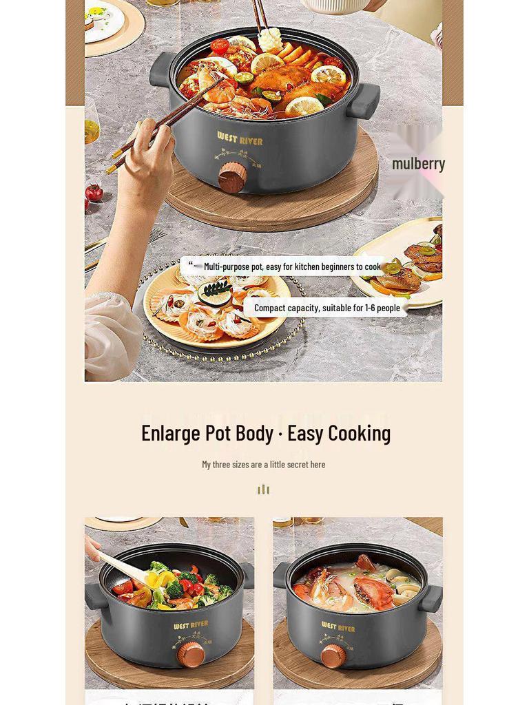 Niemiecki wielofunkcyjny wok elektryczny: Automatyczny multicooker do gotowania na parze, smażenia i hot pot