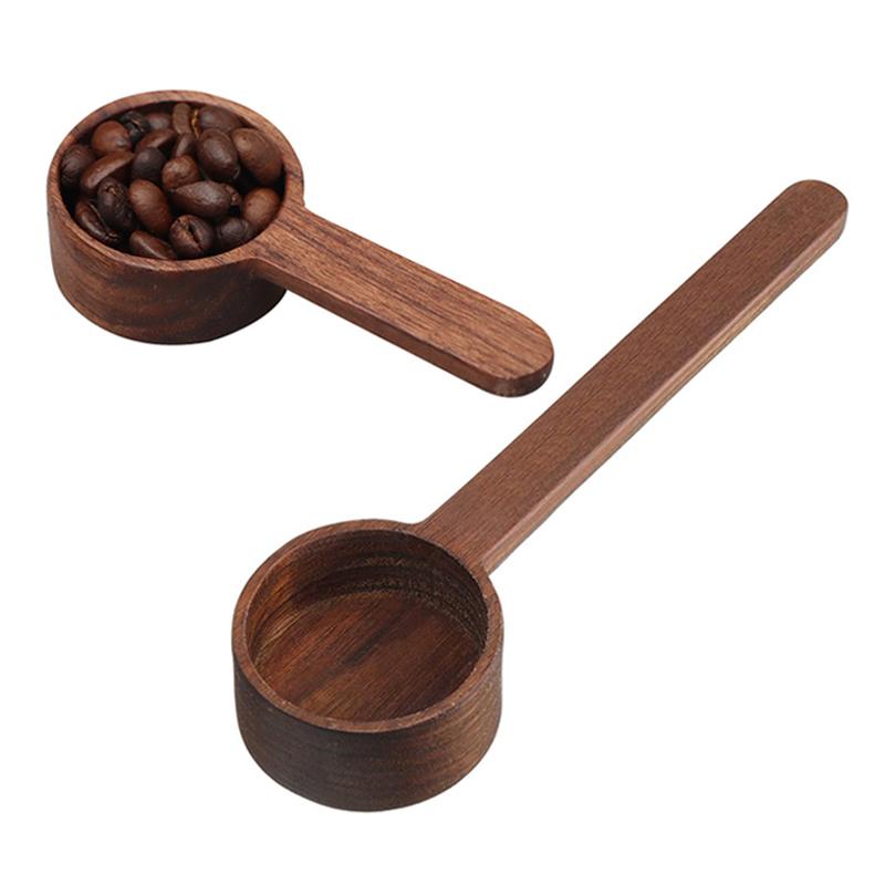 Coffee Measuring Scoop Walnut Wooden Coffee Spoon Kitchen Measuring Tablespoon Sugar Spice Powder Spoon Coffee Accessories Tools