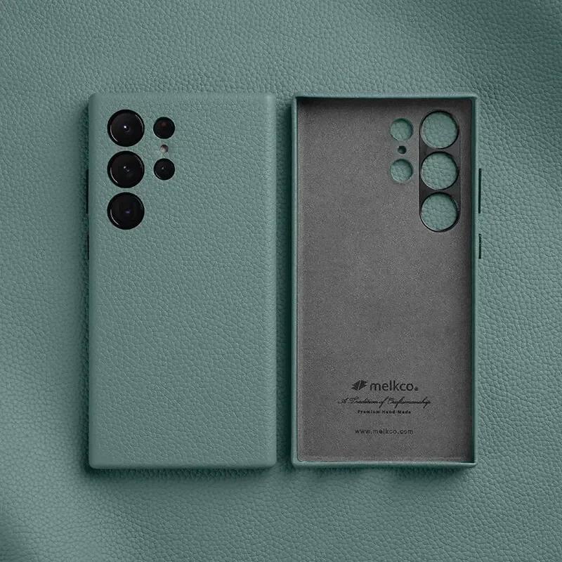 Custodia Melkco 100% Vera Pelle Per Samsung Galaxy S24 S25 S26 Ultra Plus S26+ Custodie Premium di Lusso Moda Mucca Copertura Business