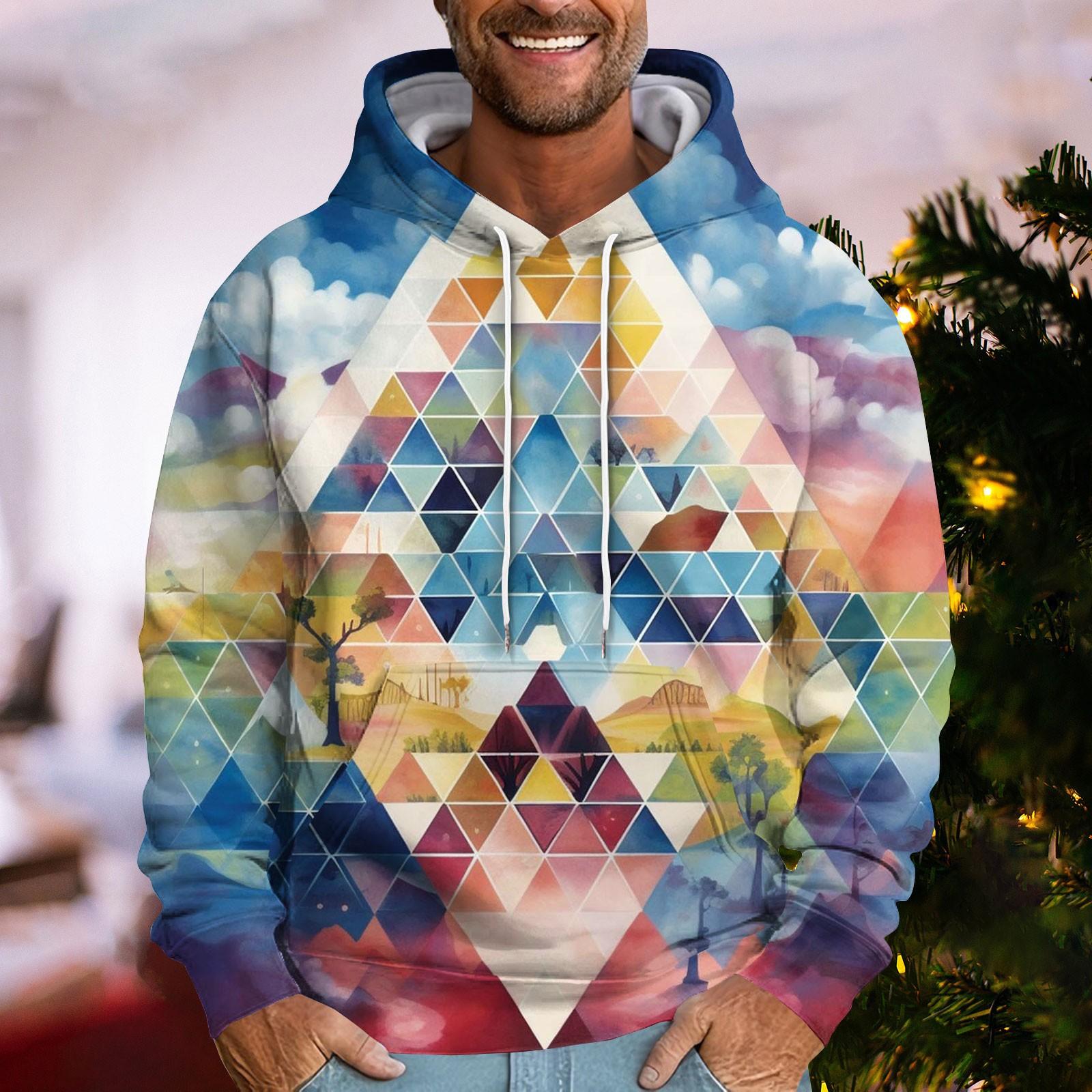 

Мужская свободная модная ретро принтованная толстовка с капюшоном повседневная модная спортивная толстовка XXXXL разноцветный