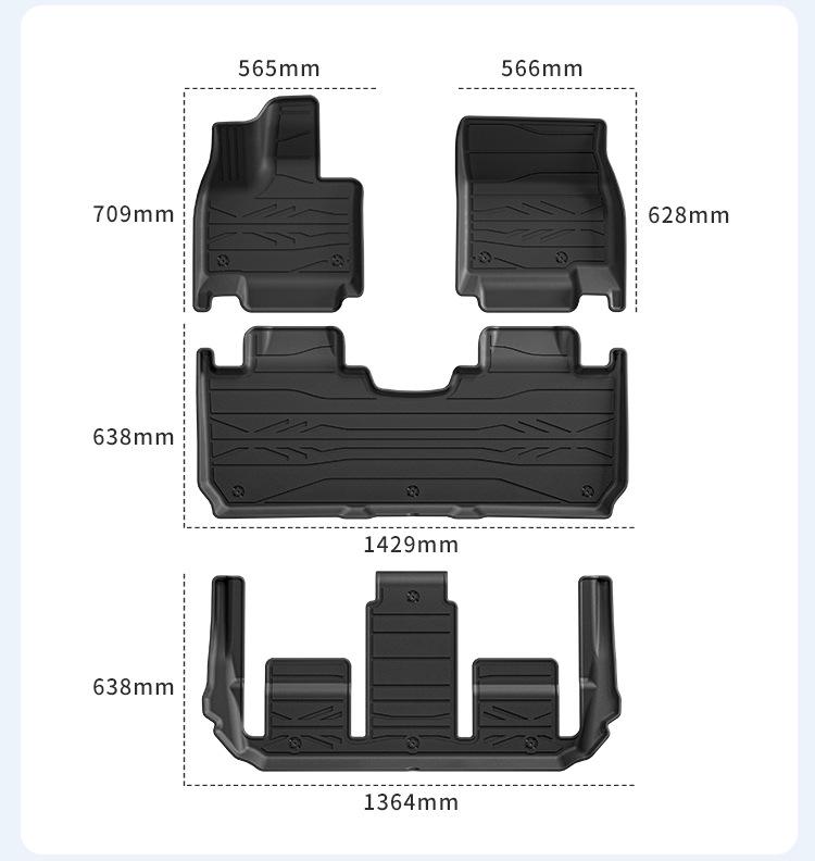 25 Chery Fengyun T11 Car Mats: TPE Floor, Trunk, and Seat Back Mats, Dirt-Resistant