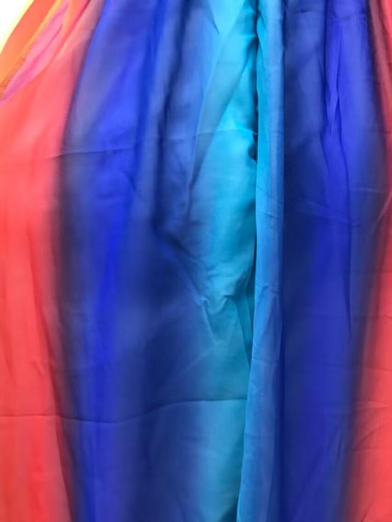 2025 Spring/Summer European & American Women's Sexy Deep V Rainbow Chiffon Dress