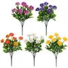 Artificial Flower Bouquet 7 Fork Realistic Fake Silk Flower Branch Home Office Indoor Outdoor Garden Faux Bloom Decoration