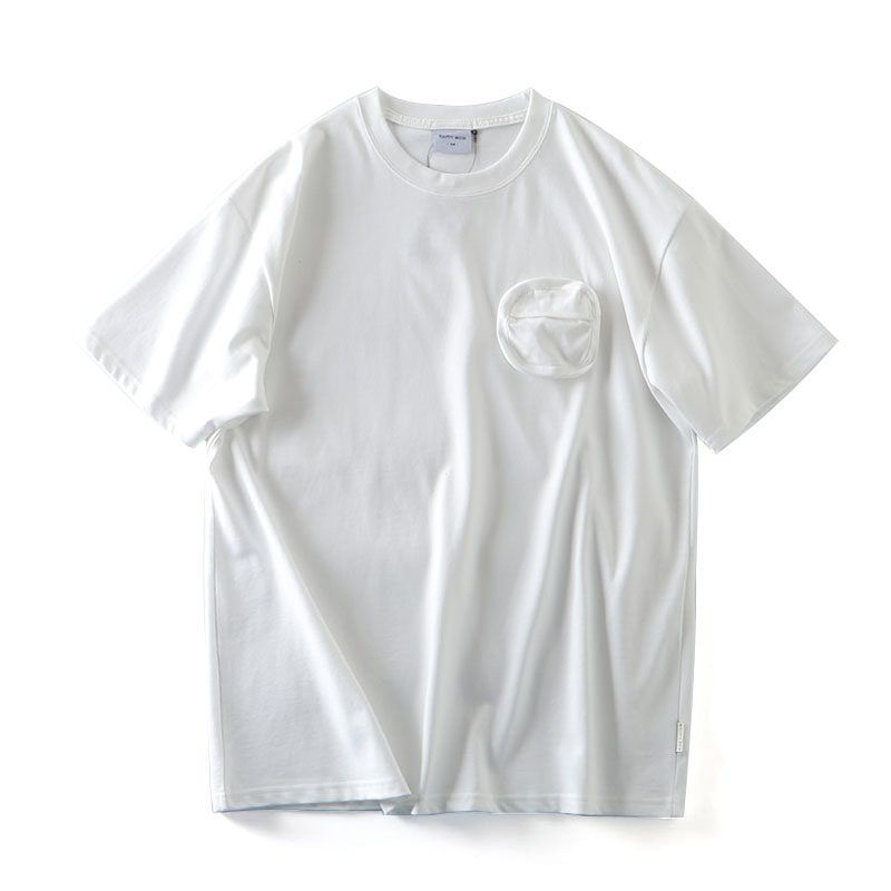 American Workwear Three-Dimensional Pocket Pure Cotton Short Sleeve T-Shirt Men's 2024 New Arrival Trendy Base Shirt Export Cotton T-shirt
