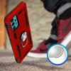 Coque pour samsung a52 5g (6,5") - proshop - rouge - coque rigide avec anneau support - 2 verres trempés