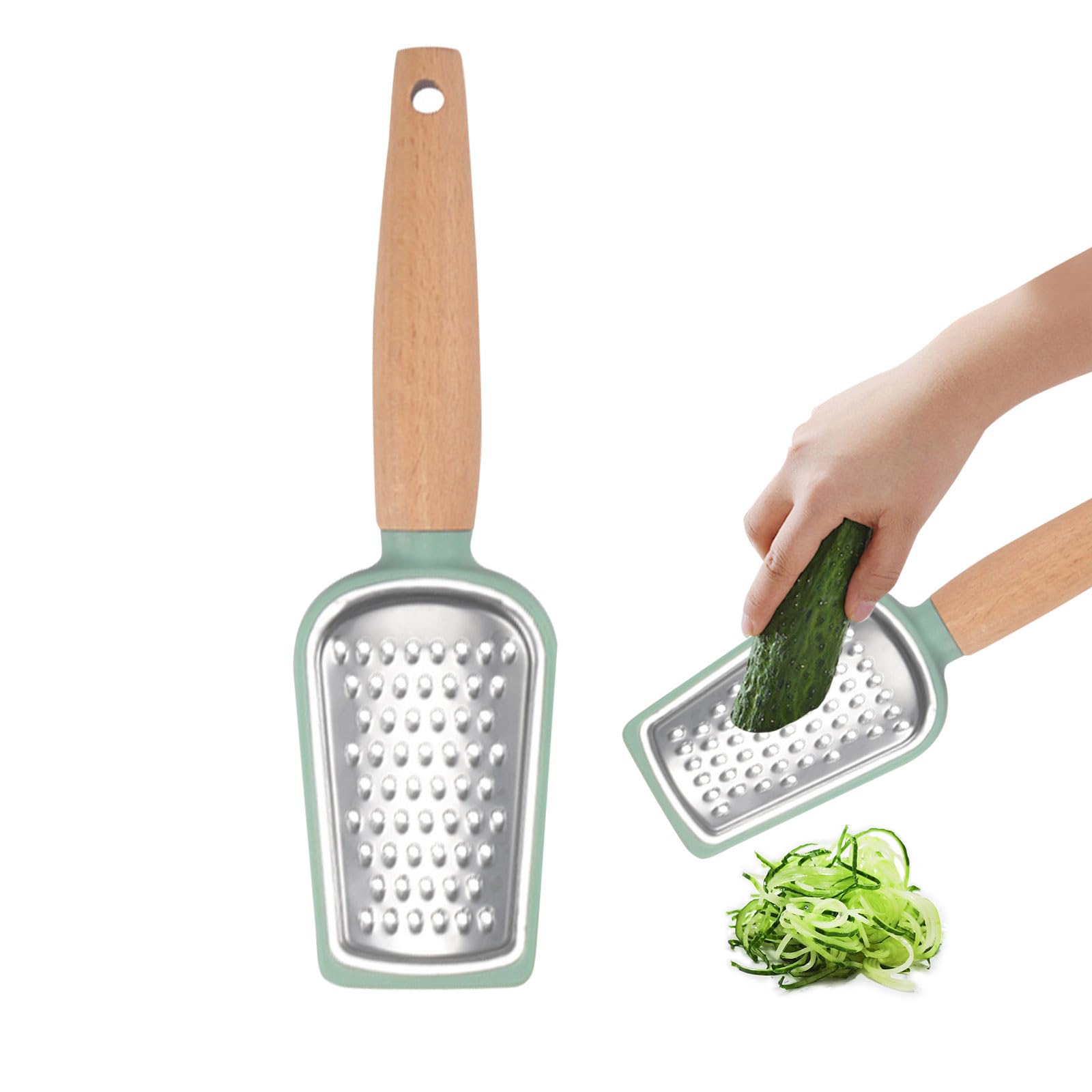 

Liroyal Zester Stainless Sharp Dishwasher for Gratering Parmesan and Fruits Grater, Grater, Steel, Non-slip, Blade, Safe, Compact, Garlic, Ginger, зелёный