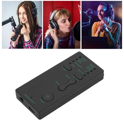 Portable Voice Changer, Mixer with 3.5mm Interface, 8 Voice Modes, Mixer, USB Rechargeable Small Sound Effect Machine for Live Chat Sing F
