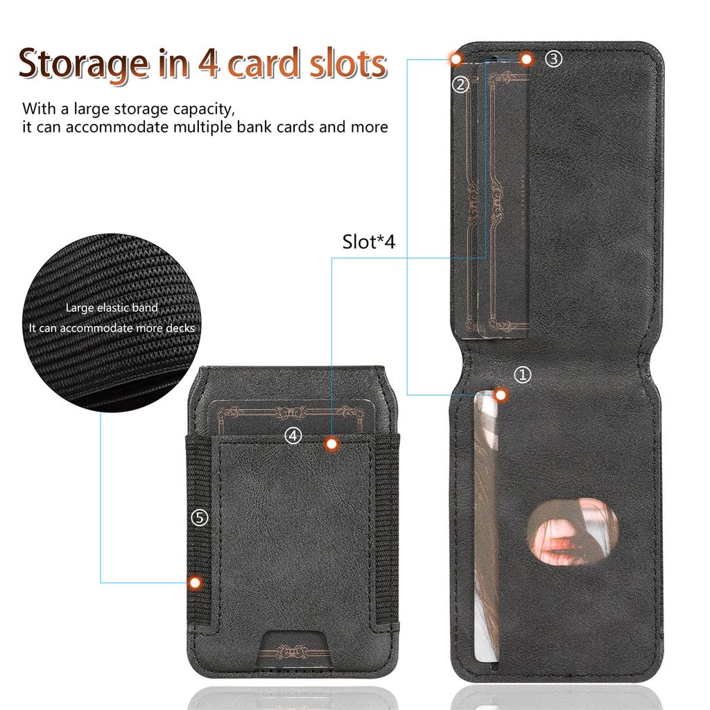 For Samsung Galaxy Z Fold 7 6 5 4 3  for Magsafe Magnetic Leather Hinge Phone Case Screen Protect Film Wallet Cards Holder Cover