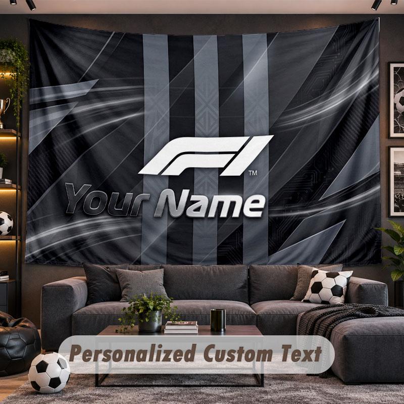 Wall Hanging Tapestry Custom NameF1 Pattern Personalized Printed Fabric Wall Decor